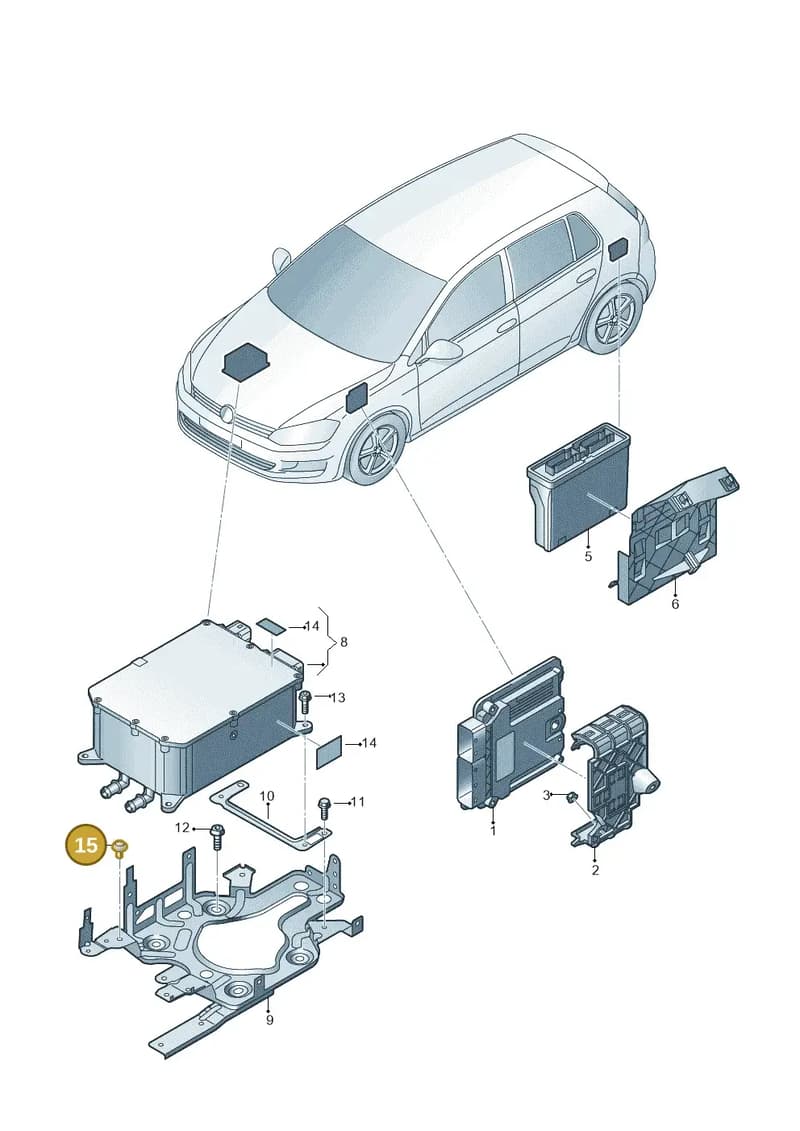 5GE906221 — Volkswagen e-Golf (2014-2021) diagram 774906200, position 15