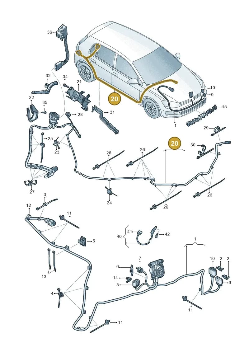 5GE971531AB — Volkswagen e-Golf (2014-2021) diagram 774971080, position 20
