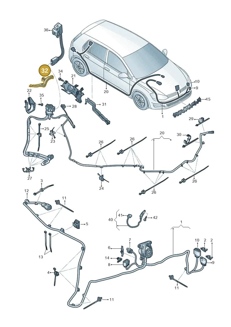 5GE971615D — Volkswagen e-Golf (2014-2021) diagram 774971080, position 32