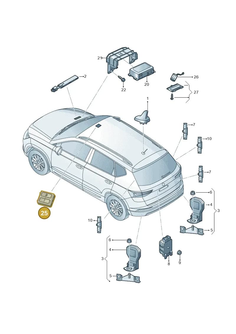 5GM035624HVJ — Skoda Karoq (2017-2022) diagram 834035010, position 25
