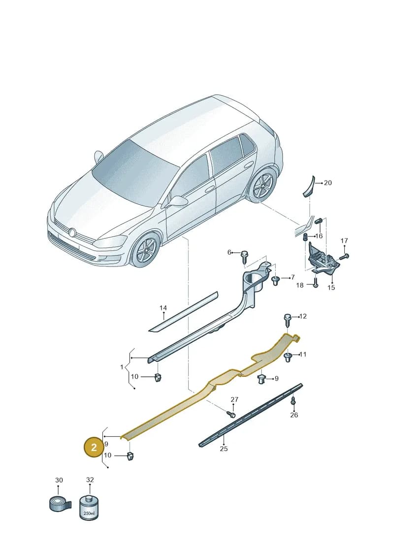 5GM853371BZA2 — Volkswagen Golf 1.4 BlueMotion (2014-2017) diagram 746853300, position 2