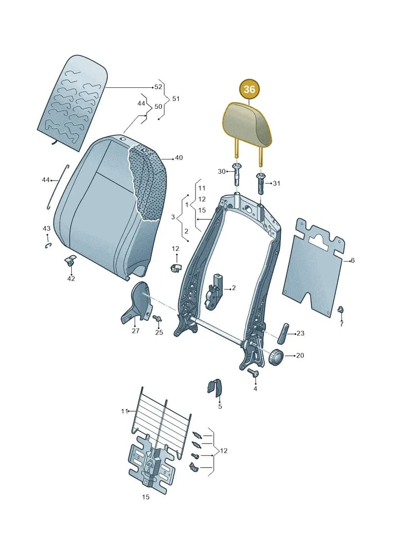 5GM881903EBBQ — Volkswagen Golf (2015-2019) diagram 796881550, position 36