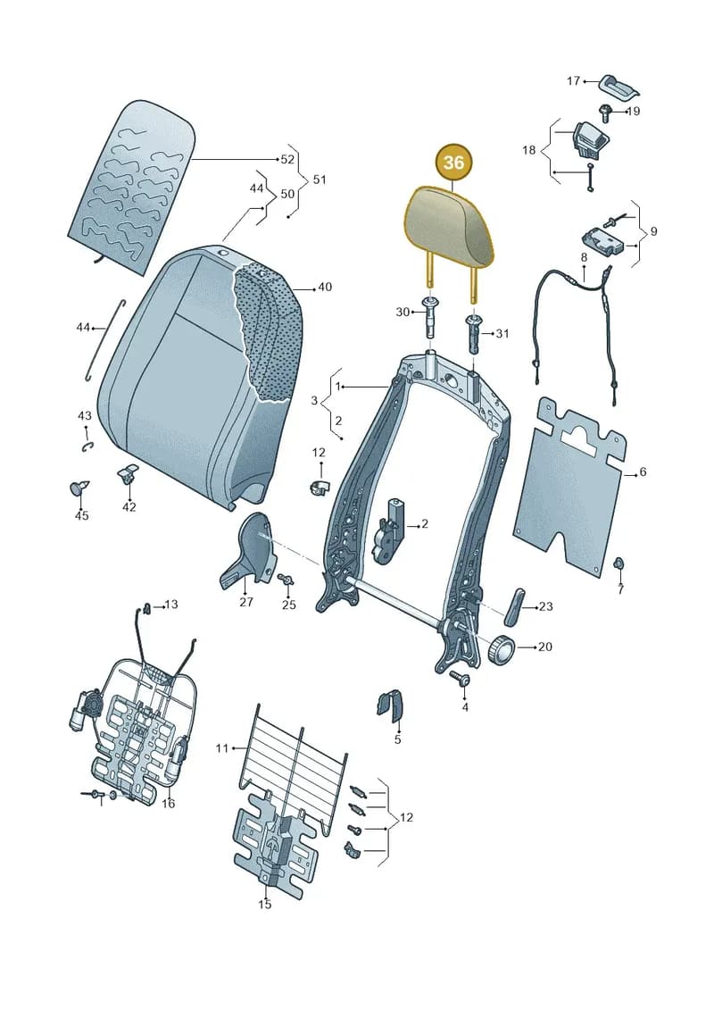 5GM881903FBKW — Volkswagen POLO HATCH         "ZA"06> (2005-) diagram 781881550, position 36