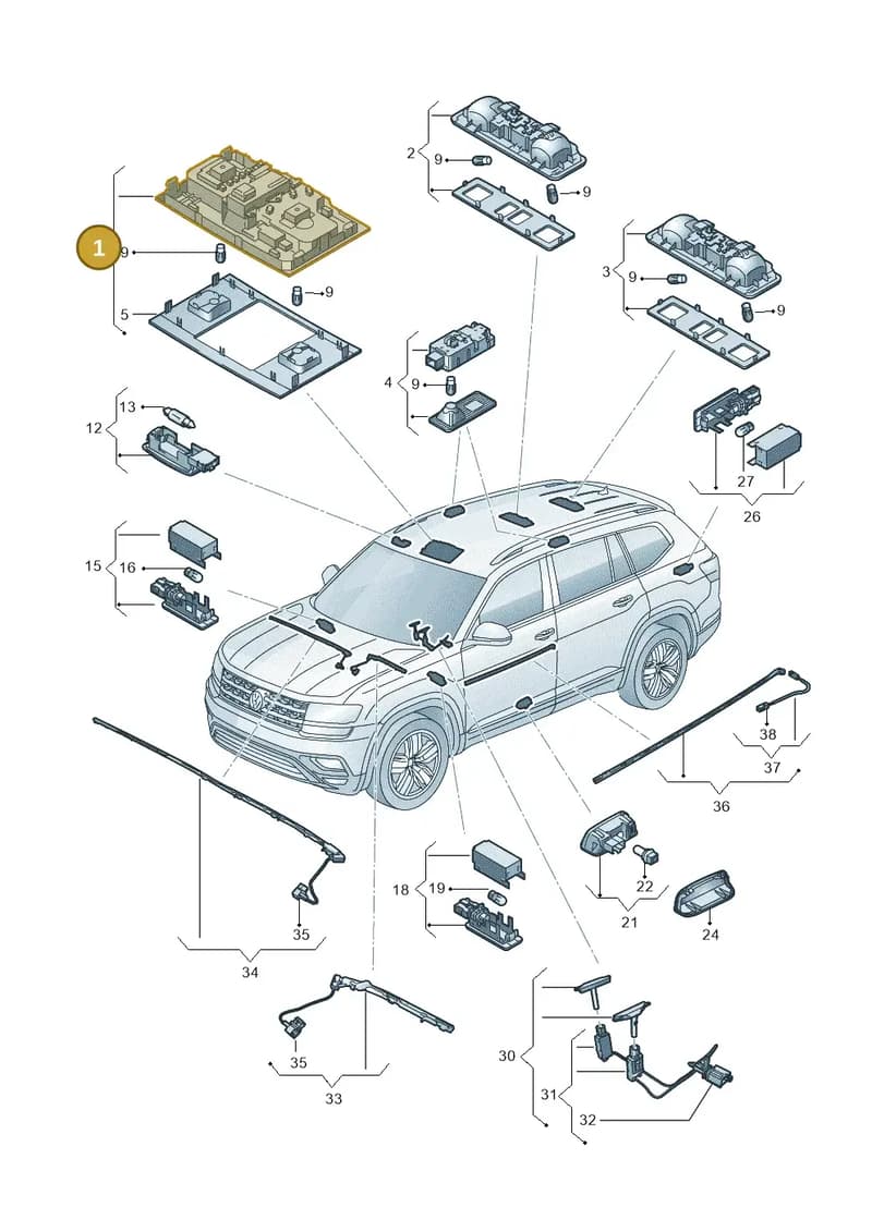 5GM947105AQAW — Volkswagen Atlas (2016-2023) diagram 829947000, position 1