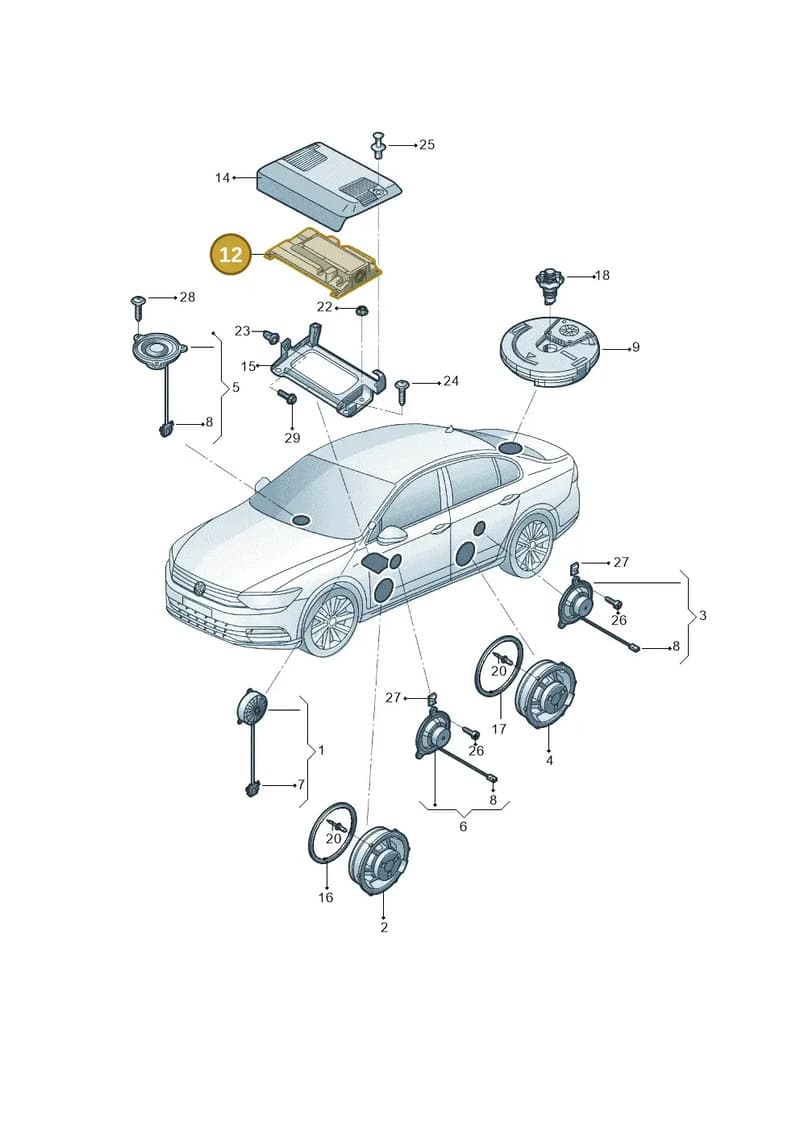 5H0035456A — Volkswagen Lamando (2021-) diagram 852035350, position 12