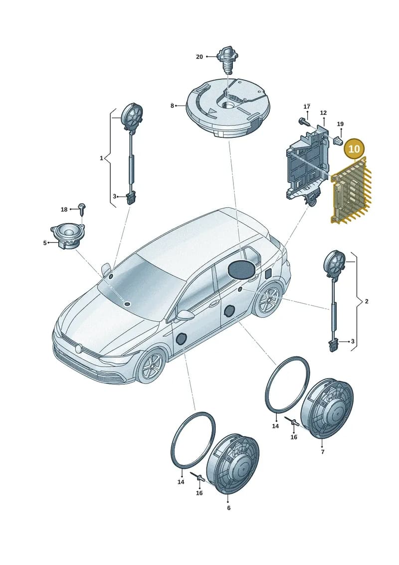 5H0035456G — Volkswagen Golf (2019-2025) diagram 5h0035035, position 10