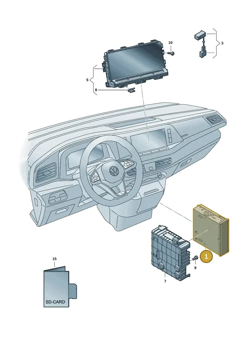 5H0035832K — Volkswagen Multivan (2021-2025) diagram 7t0035100, position 1