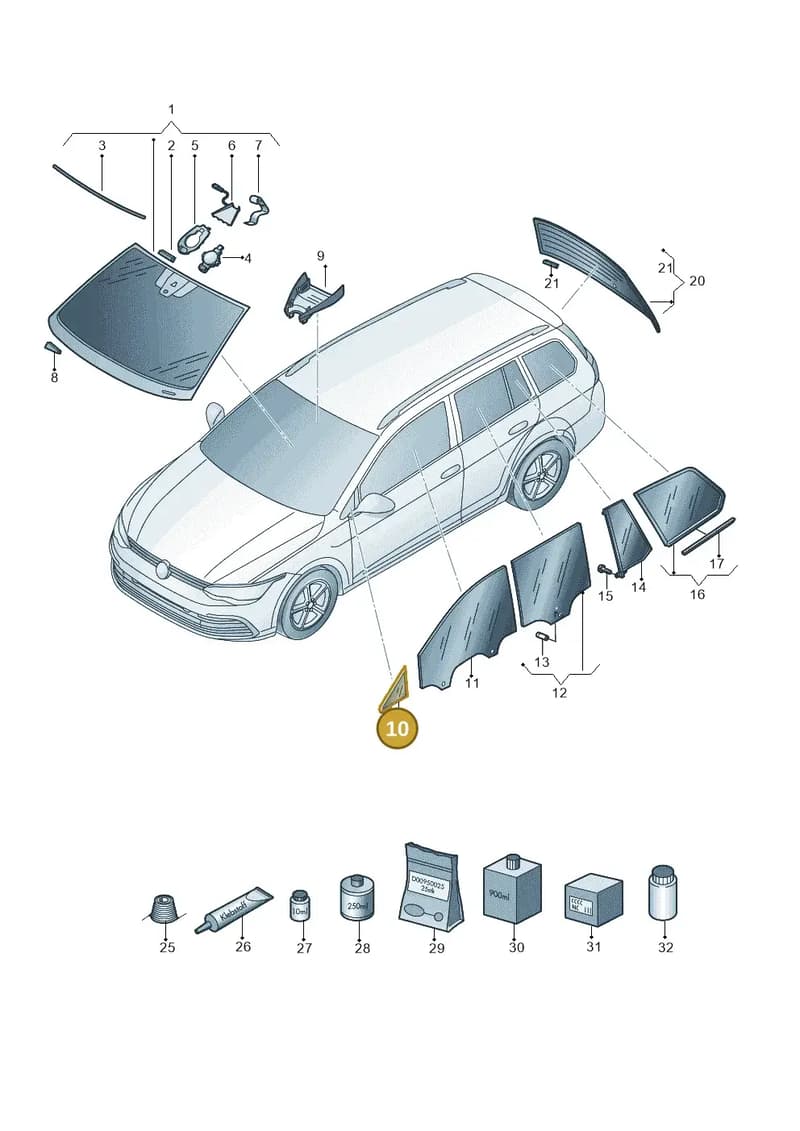 5H0845412KNVB — Volkswagen Golf (2019-2025) diagram 5h0845020, position 10