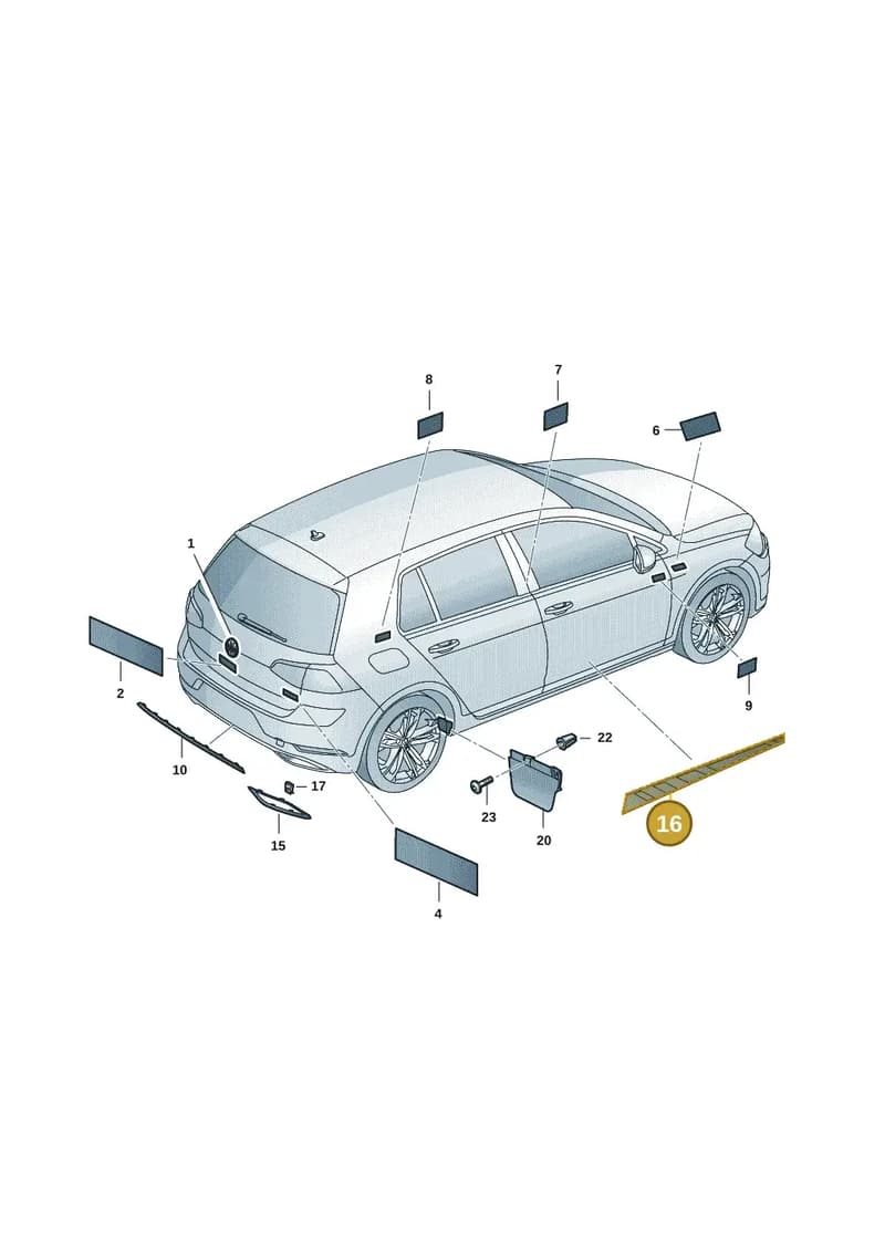 5H0853336AVF2 — Volkswagen Golf (2019-2025) diagram 5h0853080, position 16