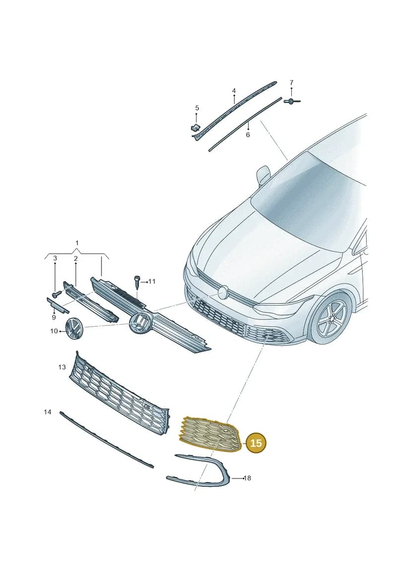 5H0853665G9B9 — Volkswagen Golf (2019-2025) diagram 5h0853040, position 15