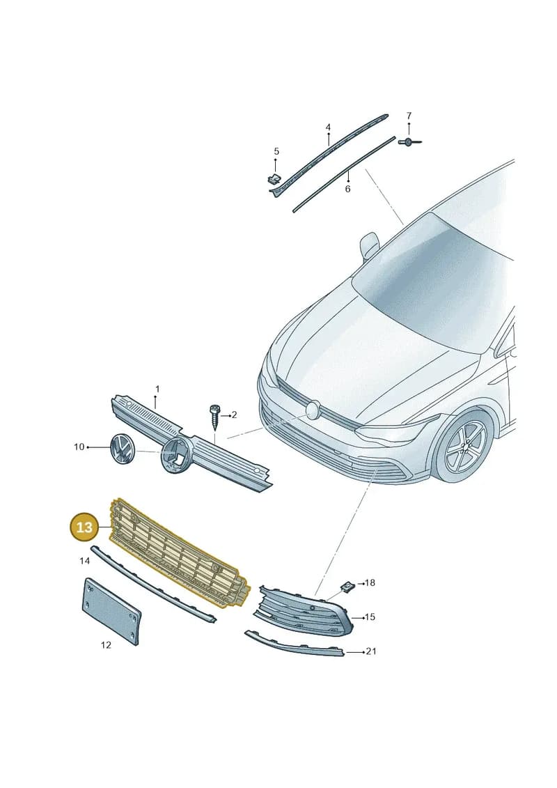 5H0853671H9B9 — Volkswagen Golf (2019-2025) diagram 5h0853000, position 13