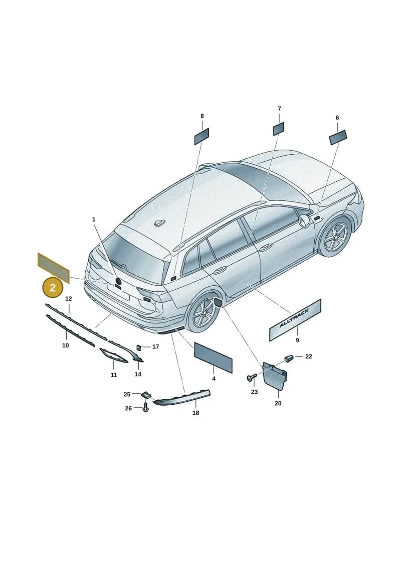 5H0853675AE721 — Volkswagen Golf (2019-2025) diagram 5h0853090, position 2