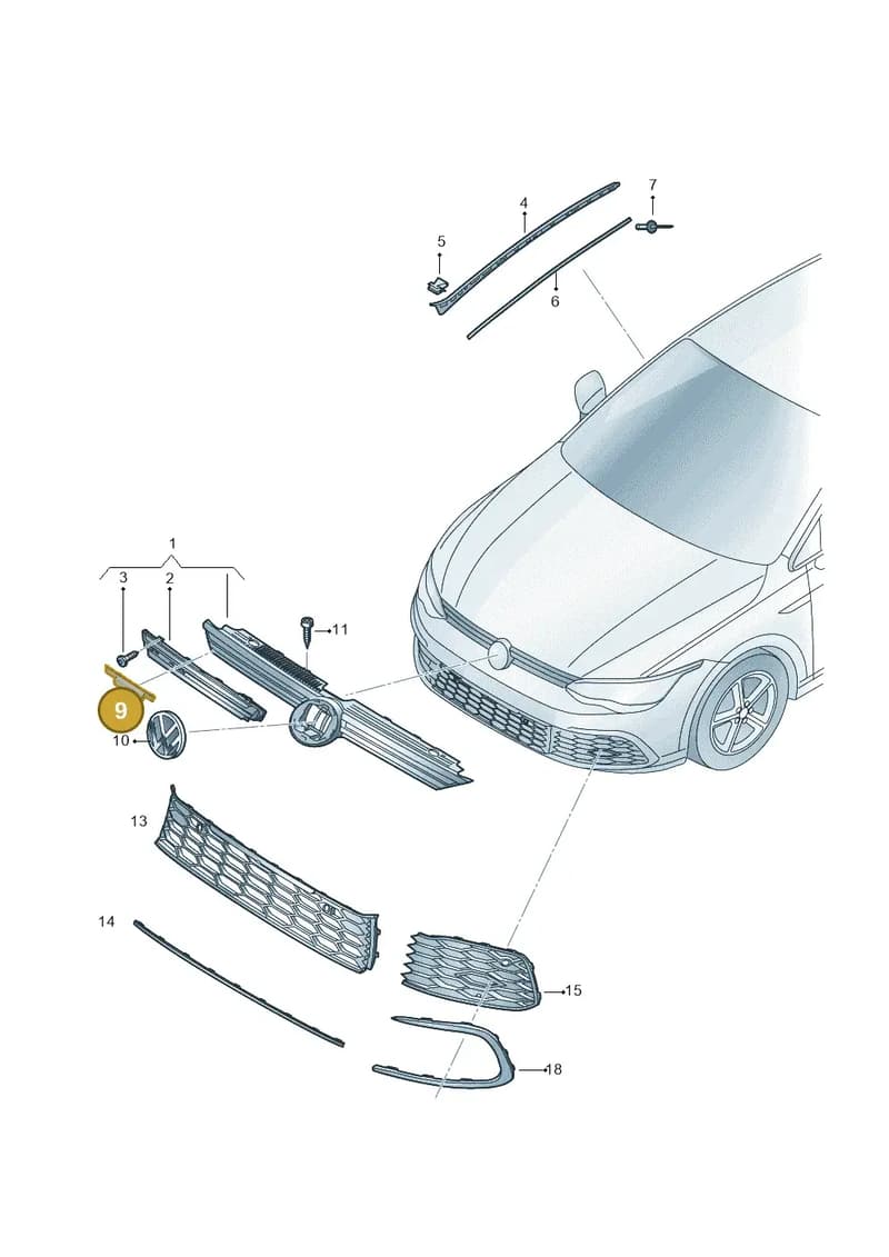 5H0853679SKRR — Volkswagen Golf (2019-2025) diagram 5h0853040, position 9
