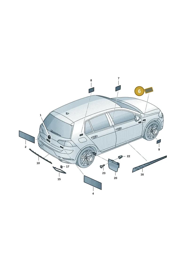 5H0853688MWHA — Volkswagen Golf (2019-2025) diagram 5h0853080, position 6