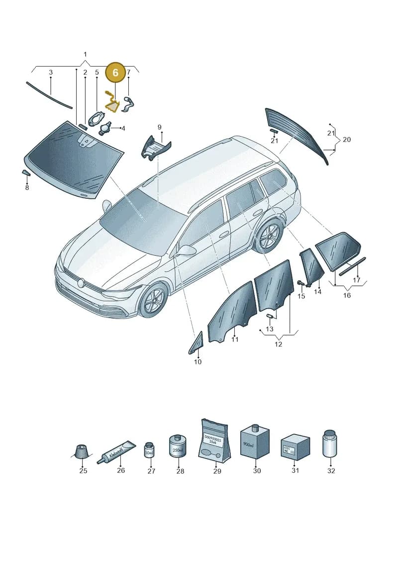 5H0862505 — Volkswagen Golf (2019-2025) diagram 5h0845020, position 6
