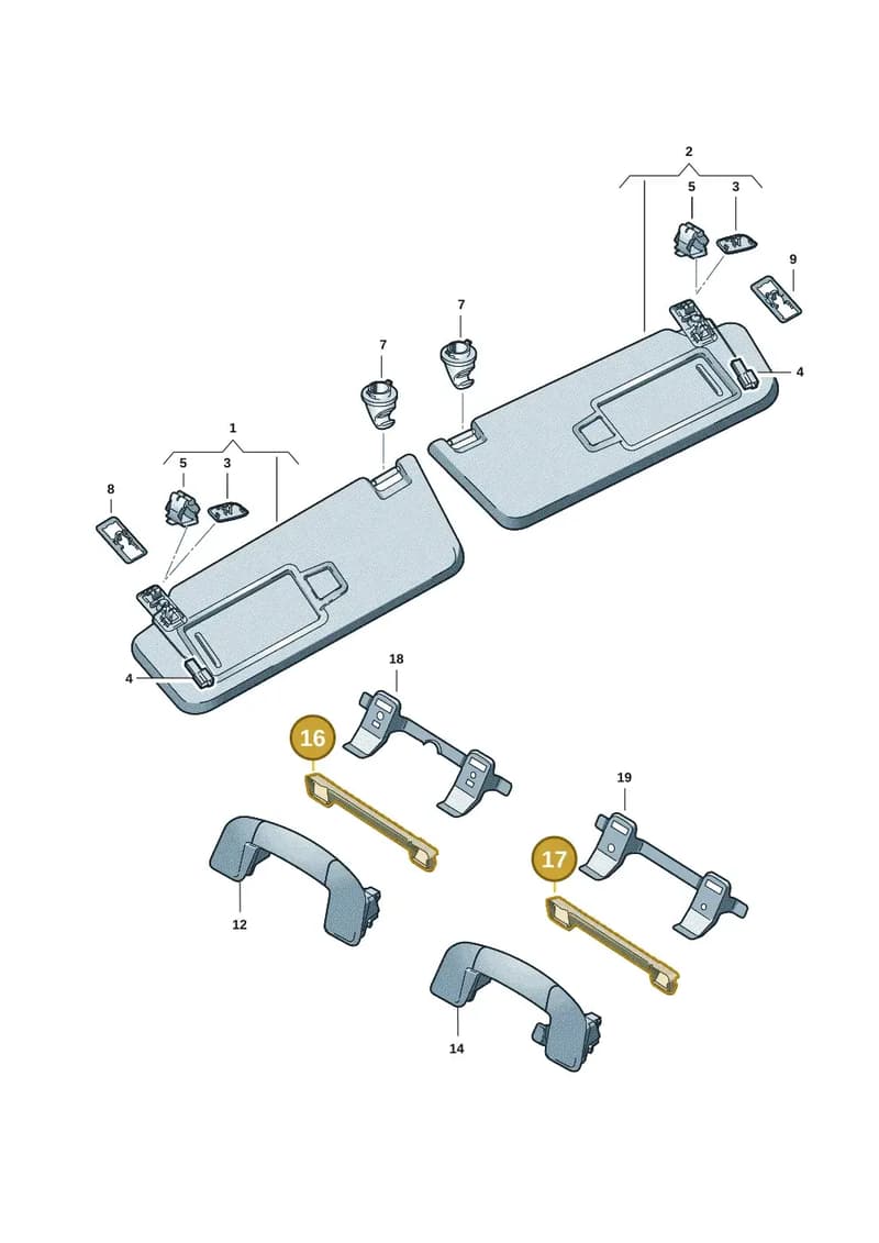 5H0867660C — Volkswagen Passat Estate (2023-2025) diagram 3j0857500, position 16+17
