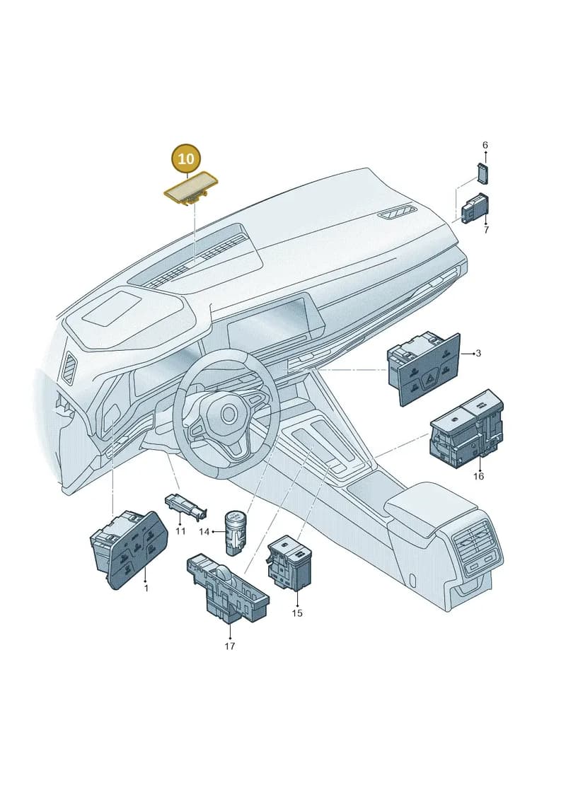 5H09075444PK — Volkswagen Golf (2019-2025) diagram 5h0941050, position 10