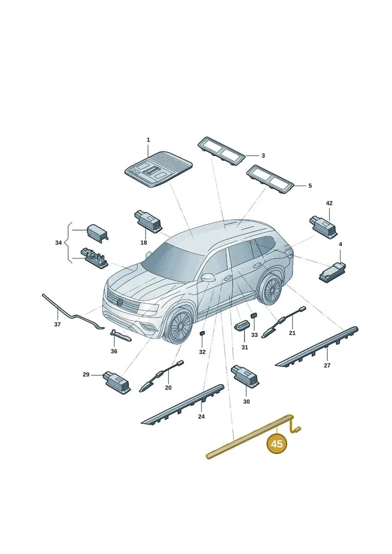 5H0919390G — Volkswagen Tiguan (2024-) diagram 3ch947000, position 45