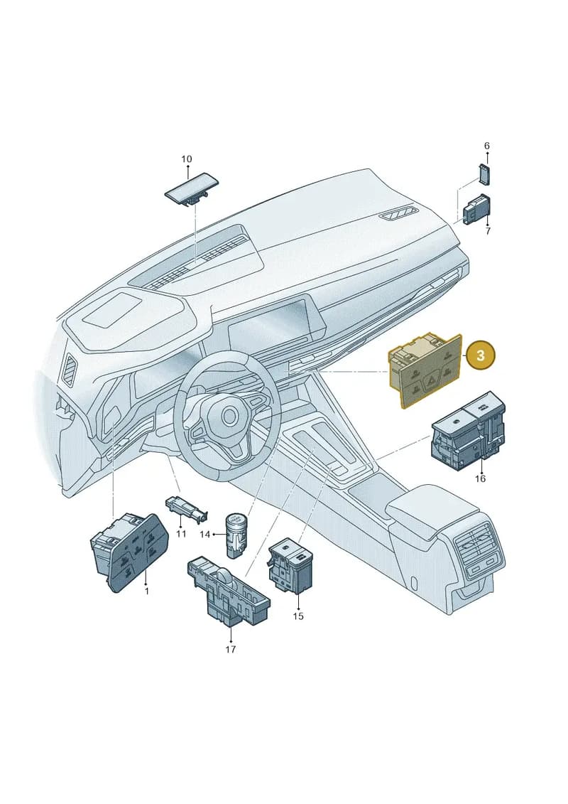 5H0925200RVKE — Volkswagen Golf (2019-2025) diagram 5h0941050, position 3