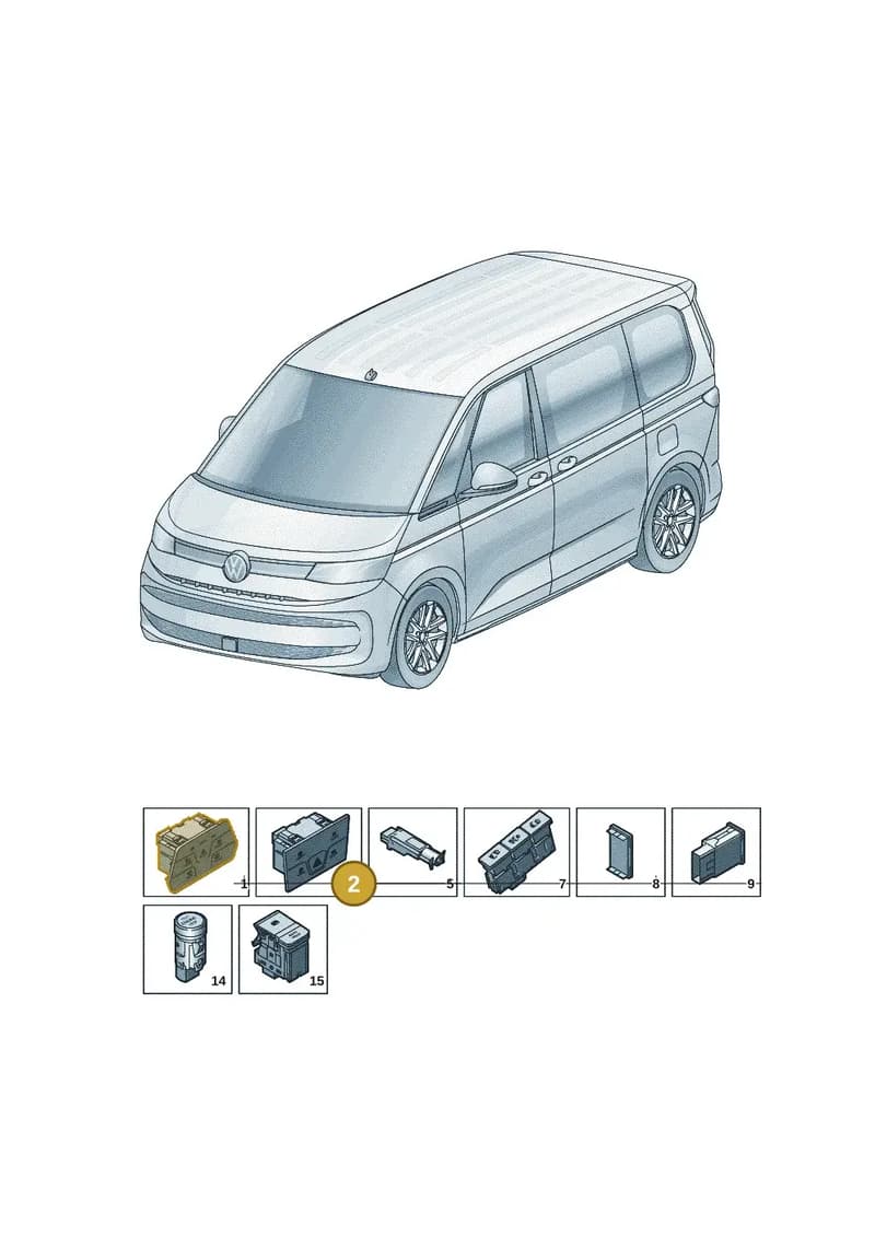 5H0925200RVKE — Volkswagen Multivan (2021-2025) diagram 7t0941500, position 2
