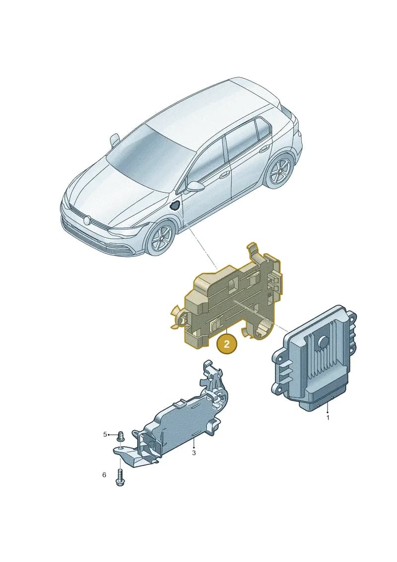 5H0927163 — Volkswagen Golf (2019-2025) diagram 5h0927045, position 2
