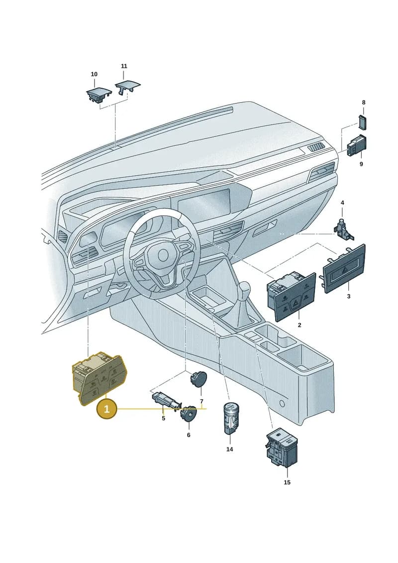 5H0941193LWUG — Volkswagen Caddy Maxi (2020-2025) diagram 2ka941050, position 1