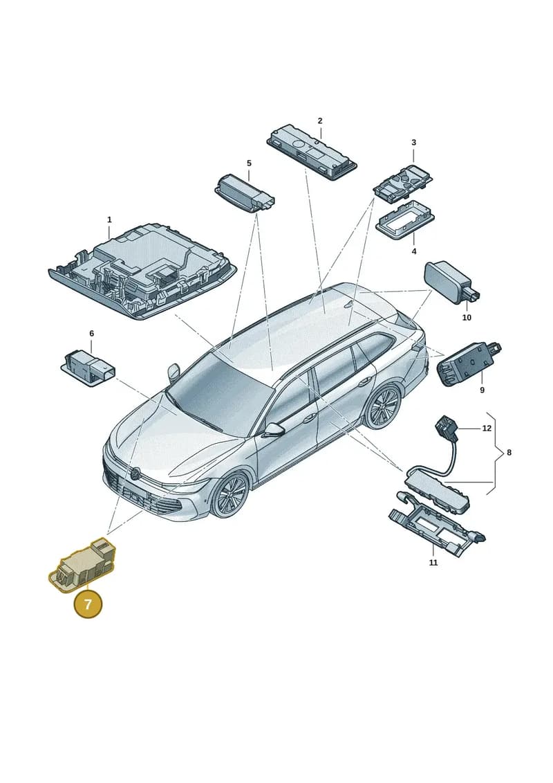 5H0947415G — Volkswagen Passat Estate (2023-2025) diagram 3j0947000, position 7