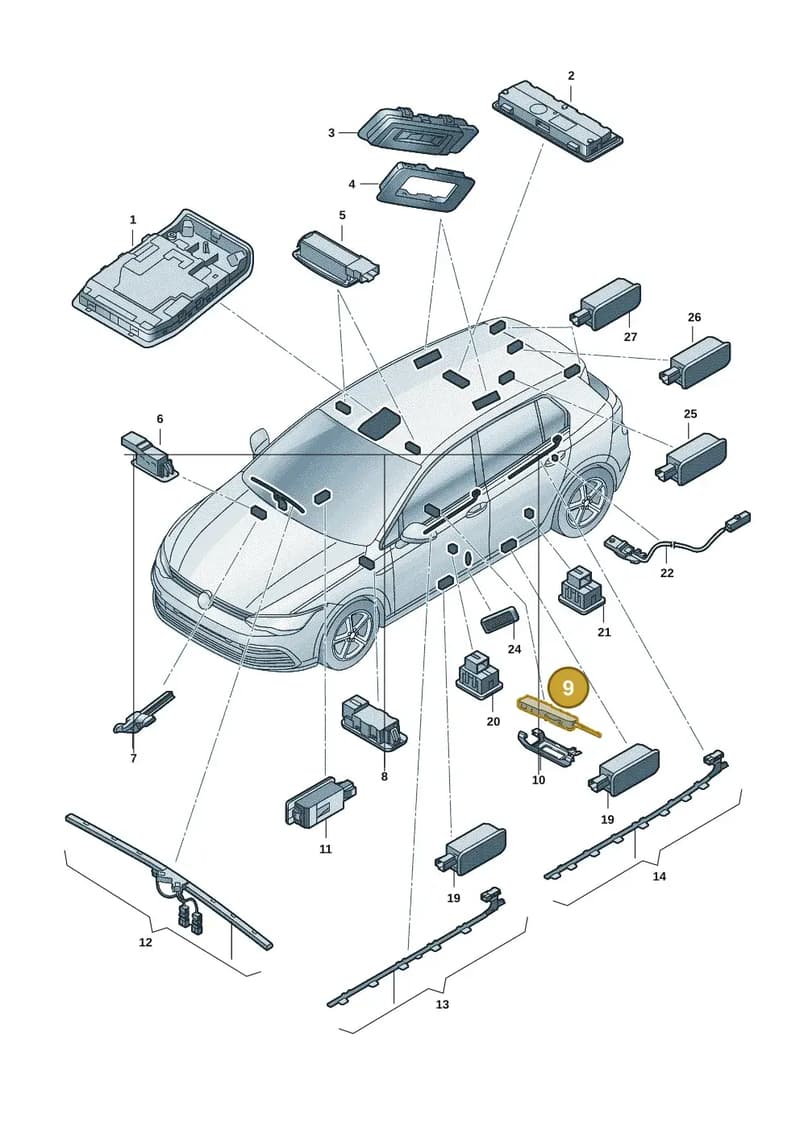5H0947415H — Skoda Kodiaq (2024-2024) diagram 3p0947000, position 9