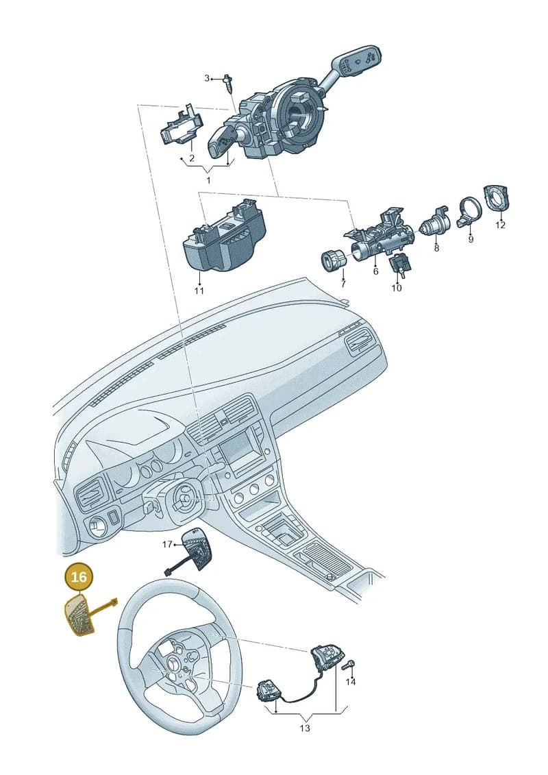 5H09515277T9 — Volkswagen T-Roc BlueMotion (2017-2024) diagram 813095351, position 16