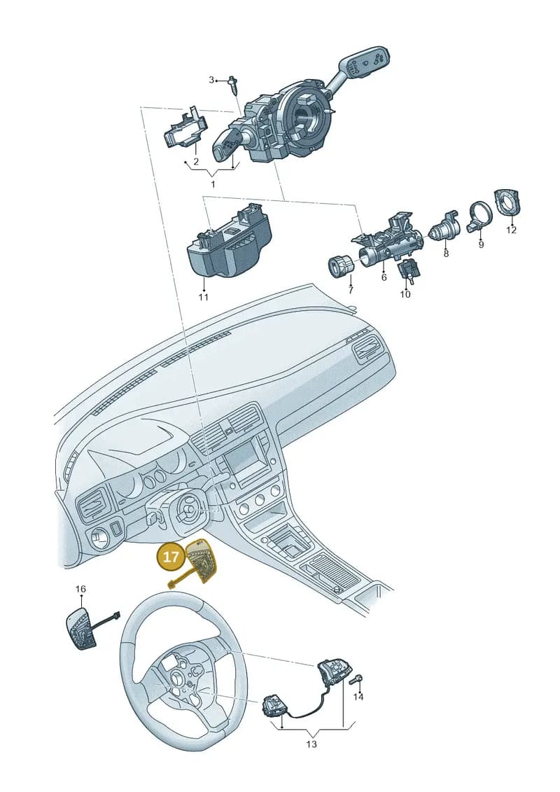 5H09515287T9 — Volkswagen T-Roc BlueMotion (2017-2024) diagram 813095351, position 17