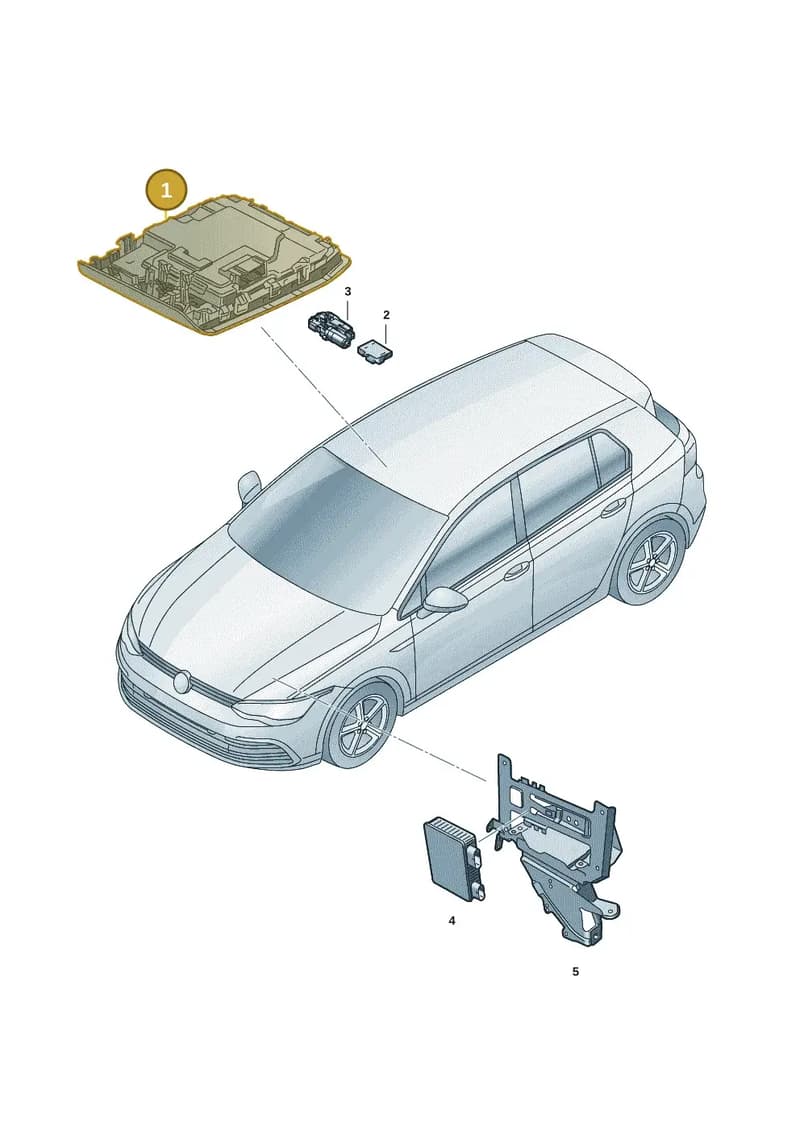 5H0959569DUVX — Volkswagen Golf (2019-2025) diagram 5h0959000, position 1