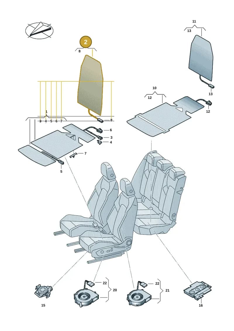 5H0963557 — Volkswagen Golf (2019-2025) diagram 5h0963000, position 2