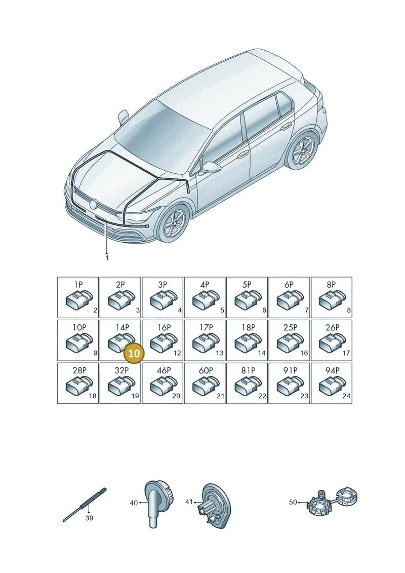 5H0971445 — Volkswagen Golf (2019-2025) diagram 5h0971080, position 10