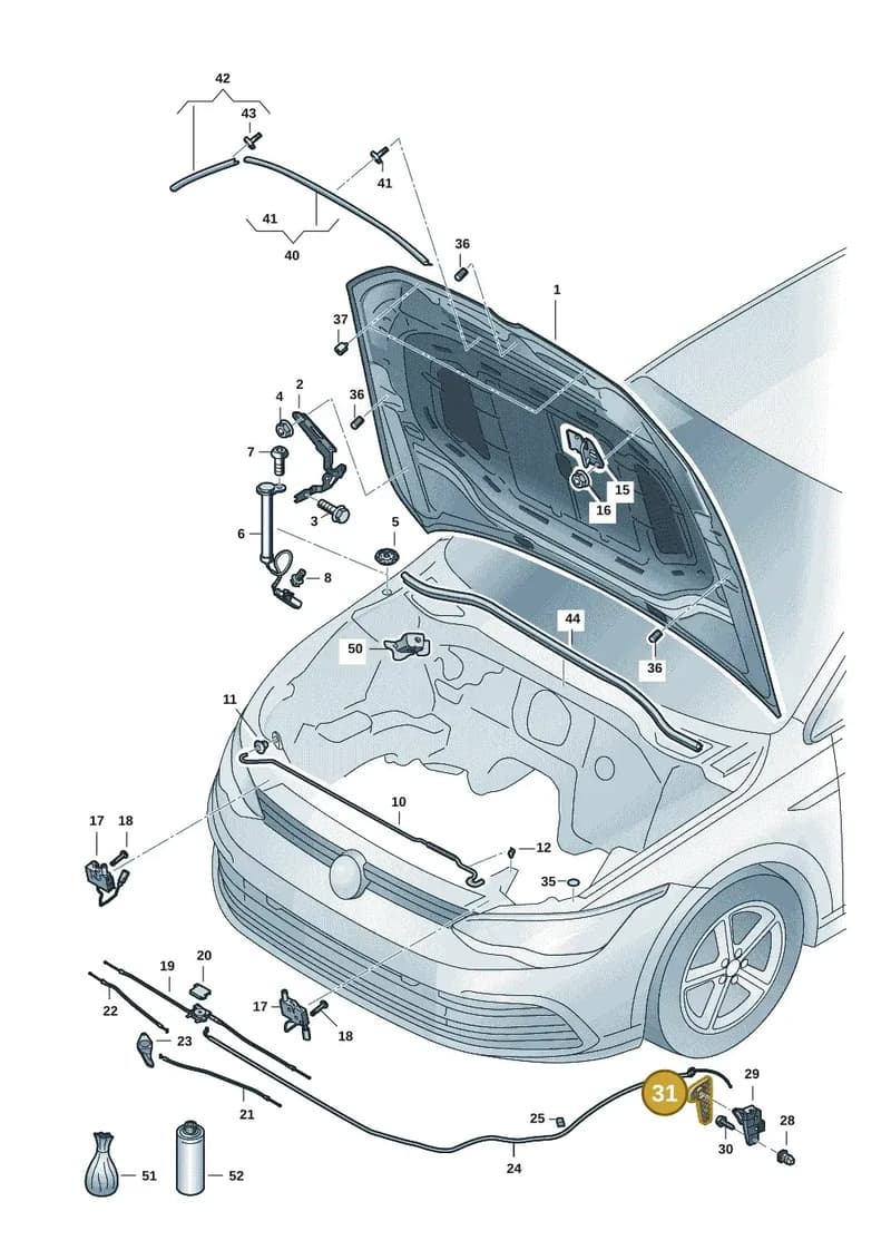 5H1823533A4PK — Volkswagen Golf (2019-2025) diagram 5h0823000, position 31