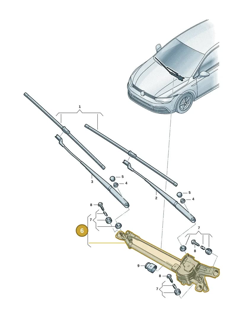 5H1955023D — Volkswagen Golf (2019-2025) diagram 5h0955000, position 6