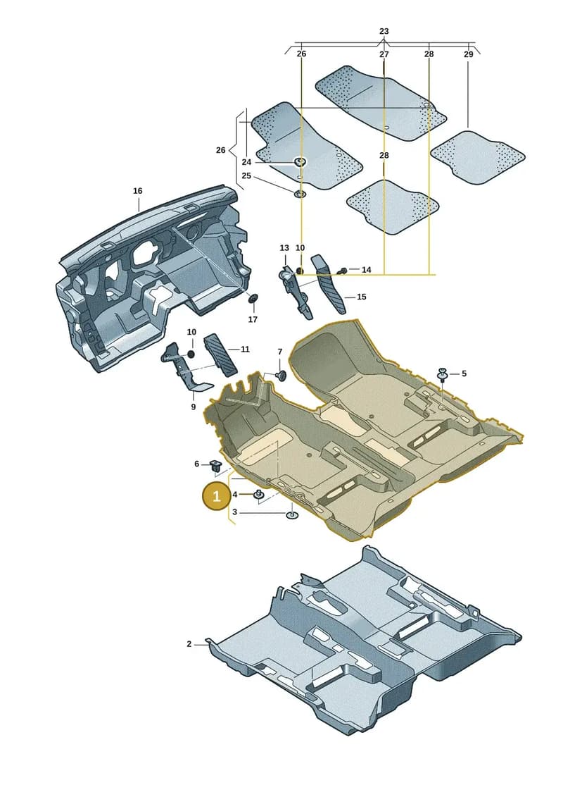 5H2863712C62U — Volkswagen Golf (2019-2025) diagram 5h0863000, position 1