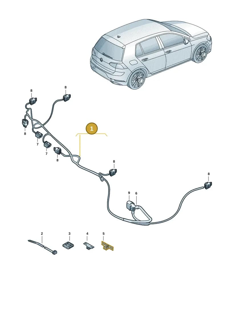 5H2971147BG — Volkswagen Golf (2019-2025) diagram 5h0972090, position 1