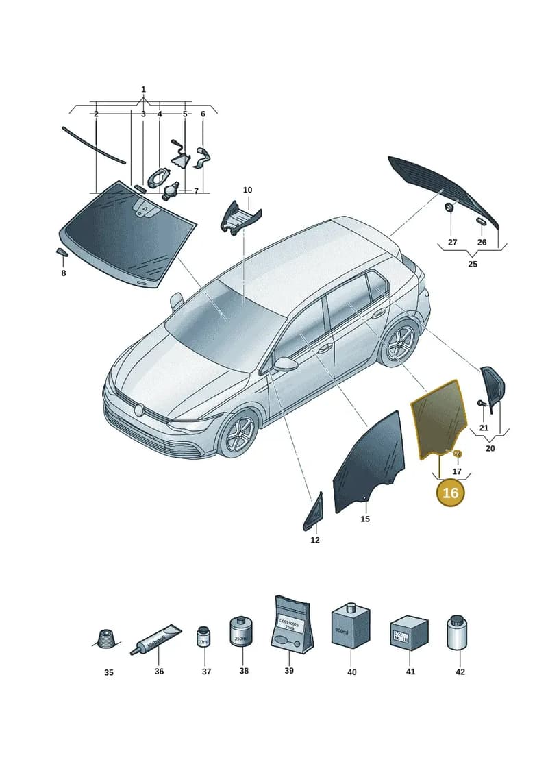 5H4845025A — Volkswagen Golf (2019-2025) diagram 5h0845000, position 16