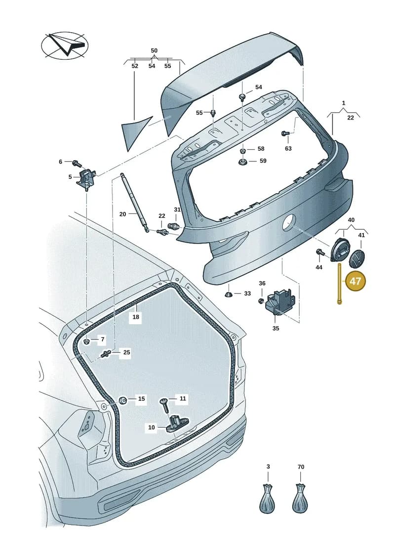 5H6827861 — Volkswagen Golf (2019-2025) diagram 5h0827000, position 47