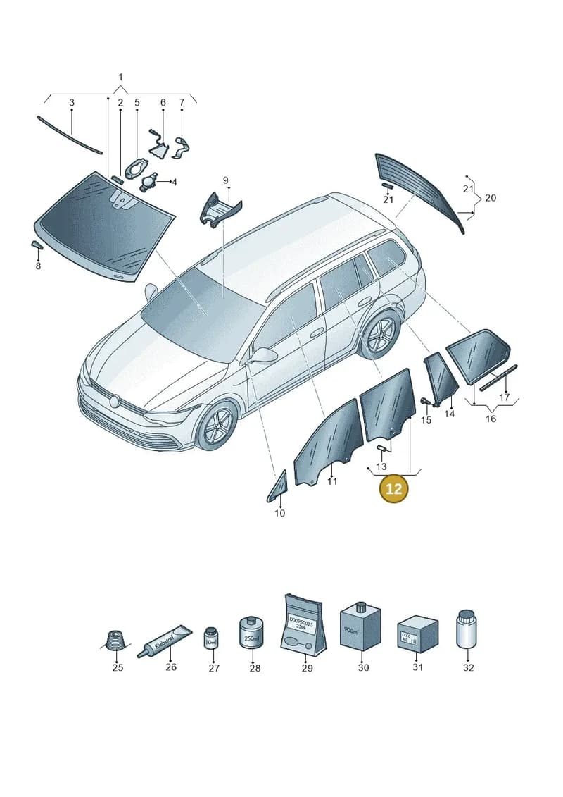 5H9845025 — Volkswagen Golf (2019-2025) diagram 5h0845020, position 12