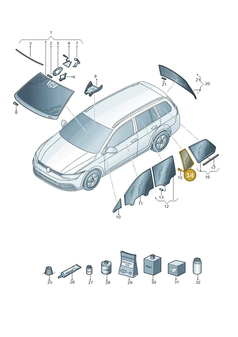 5H9845213D5AP — Volkswagen Golf (2019-2025) diagram 5h0845020, position 14