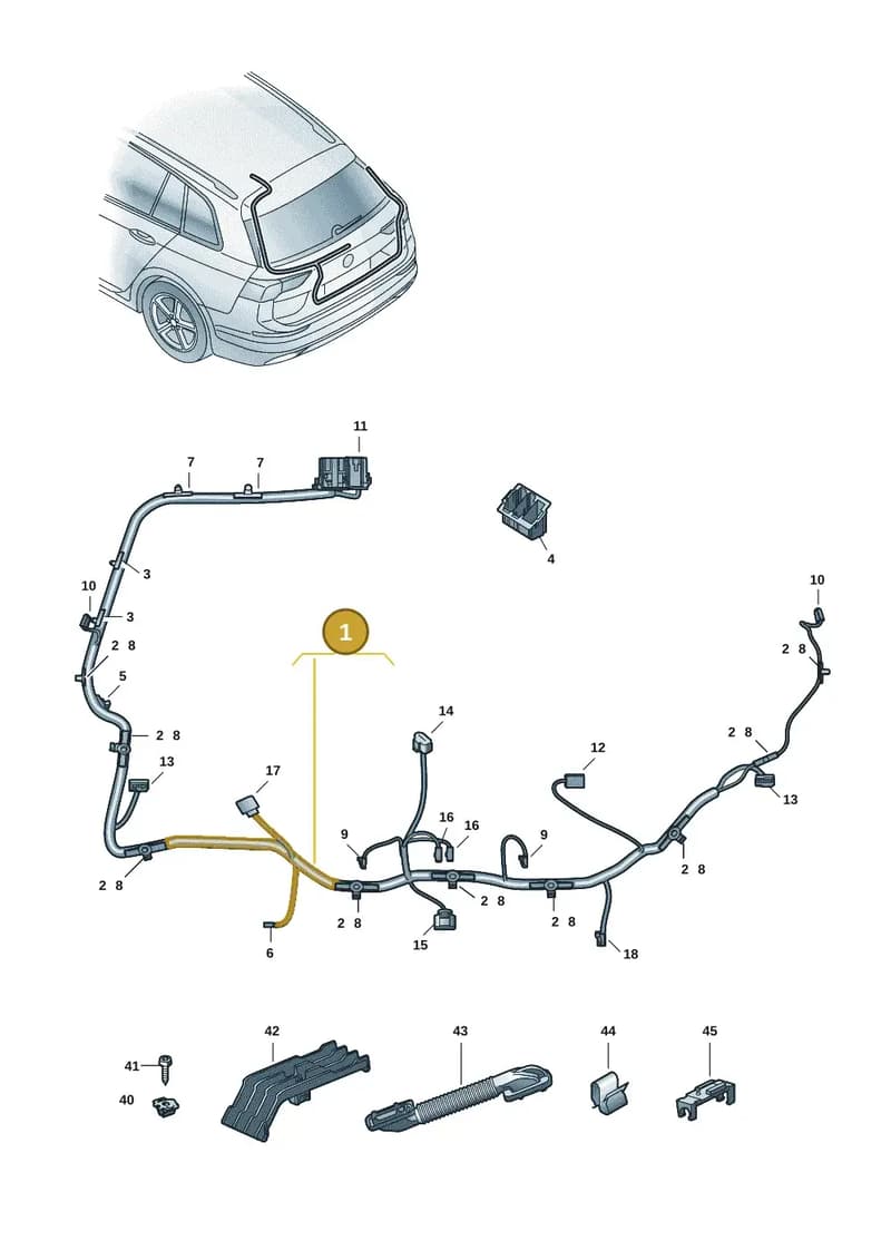 5H9971147AM — Volkswagen Golf (2019-2025) diagram 5h0972090, position 1