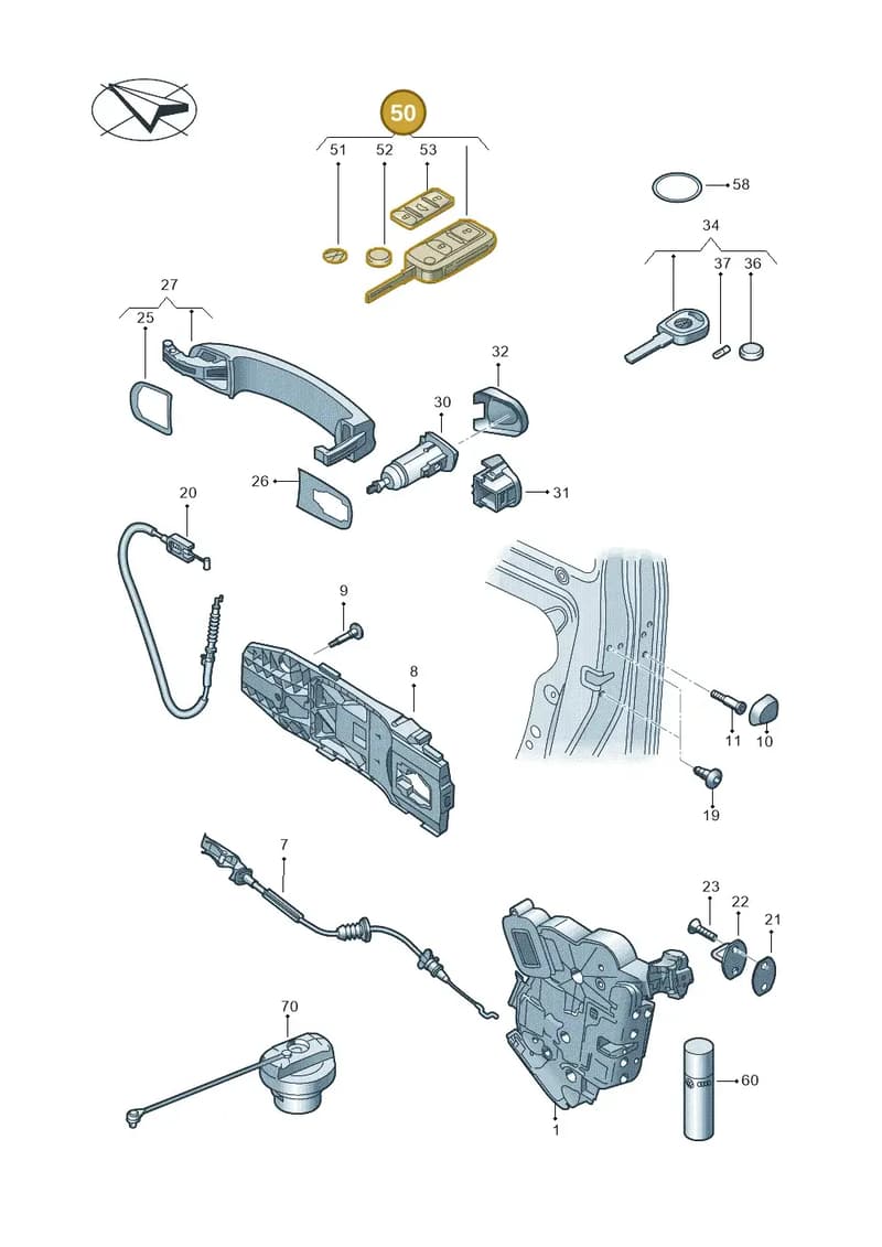 5K0837202DBROH — Volkswagen Caddy (2015-2020) diagram 866837000, position 50