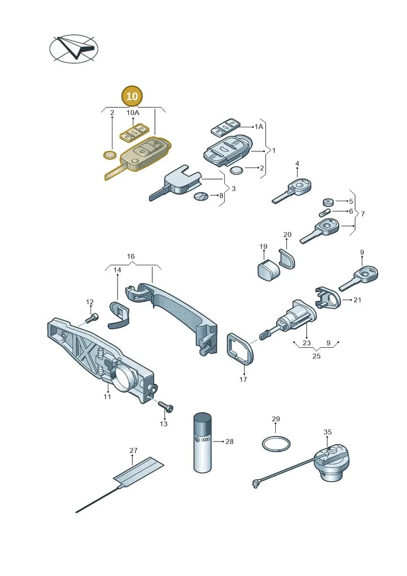 5K0837202EGROH — Volkswagen Caddy Maxi Kombi (2010-2015) diagram 443837100, position 10