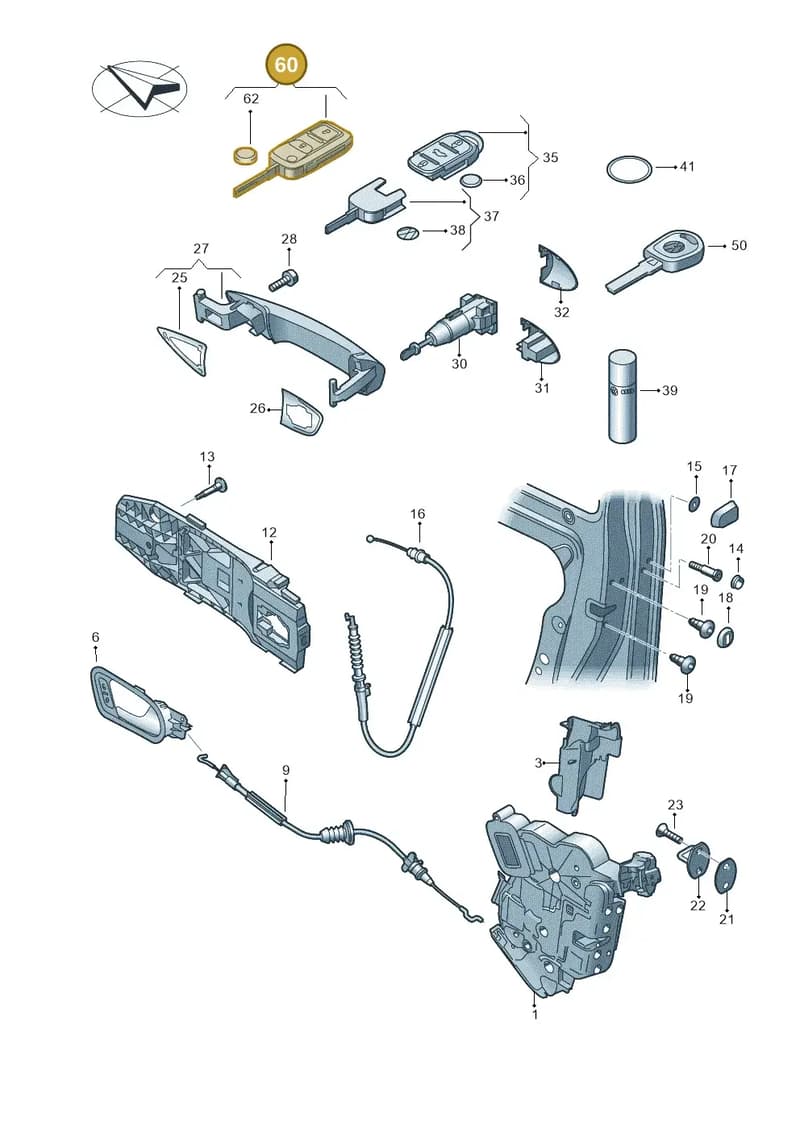 5K0837202FROH — Volkswagen Golf (2011-2013) diagram 649837000, position 60
