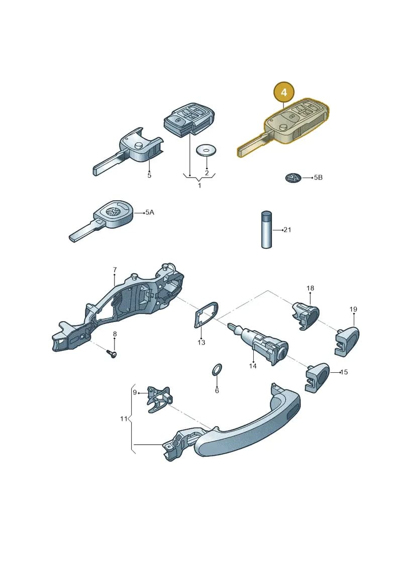 5K0837202FROH — Volkswagen Jetta variant (2009-2014) diagram 685837100, position 4