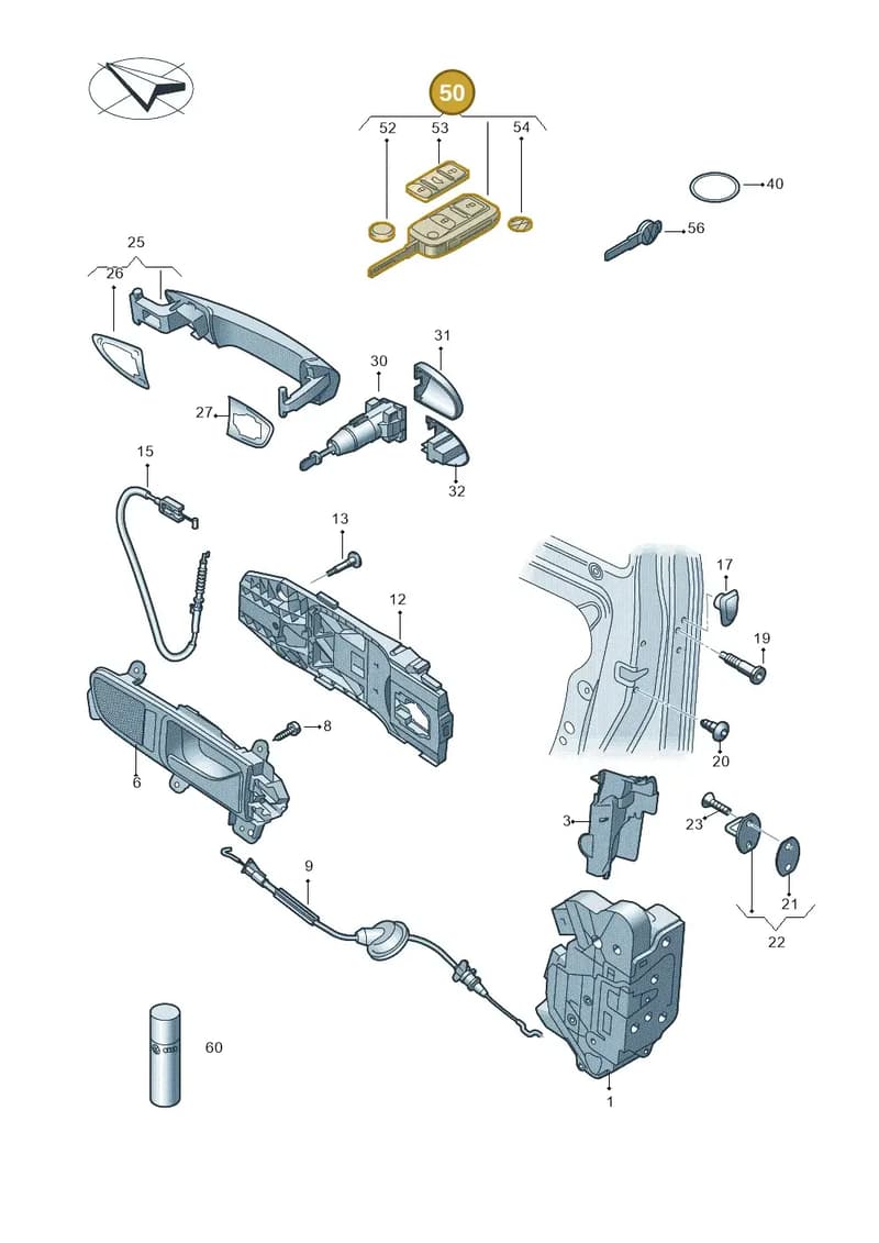 5K0837202FROH — Volkswagen New Passat (2011-2015) diagram 691837000, position 50