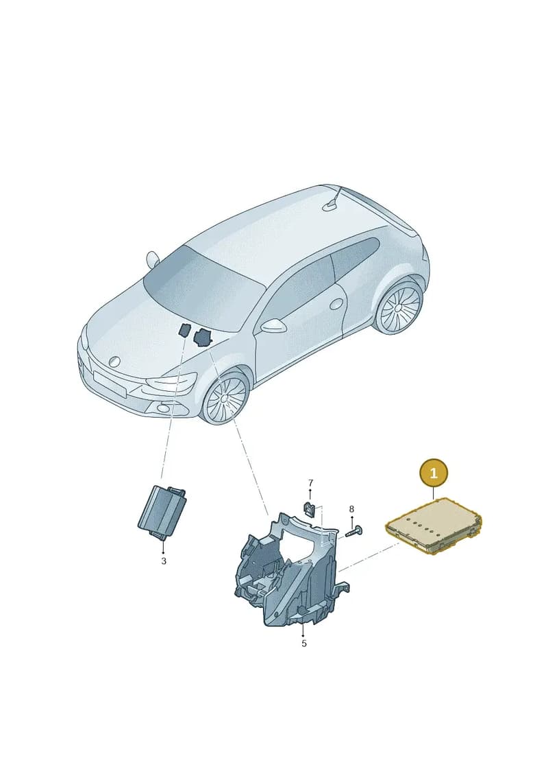 5K0937087AK02J — Volkswagen Scirocco 2.0 (2014-2017) diagram 786937500, position 1