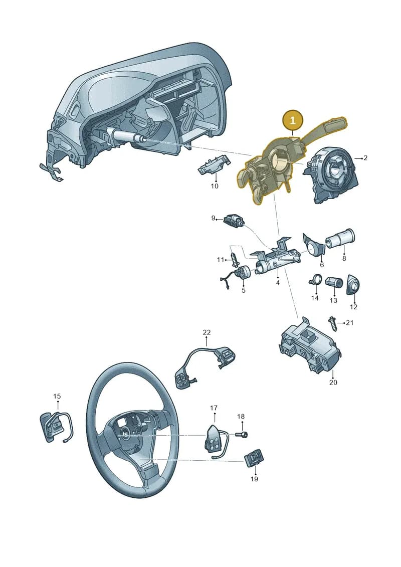 5K0953502AB9B9 — Volkswagen Scirocco 2.0 (2014-2017) diagram 649953550, position 1