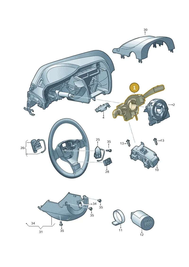 5K0953502M9B9 — Skoda Yeti (2013-2017) diagram 632953550, position 1